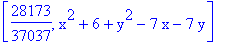 [28173/37037, x^2+6+y^2-7*x-7*y]